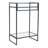 Black Rectangular Tempered Glass Side Table