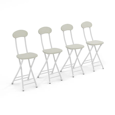 4 pcs Compact Wooden Folding Chair, with Metal Legs
