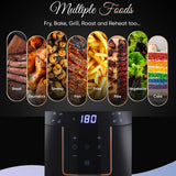 Black Large 5L Digital Touchscreen Air Fryer