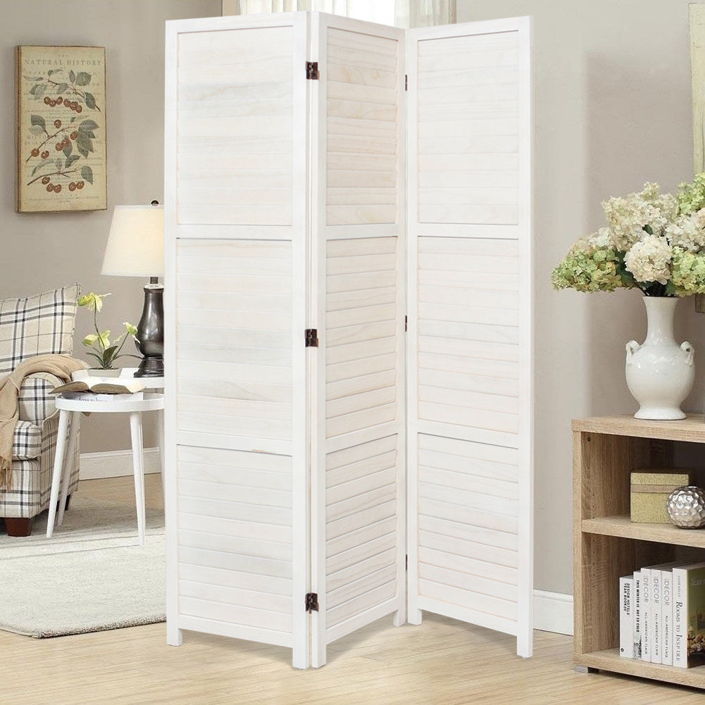 Folding Room Divider Privacy Separator Screen White 3 Panel