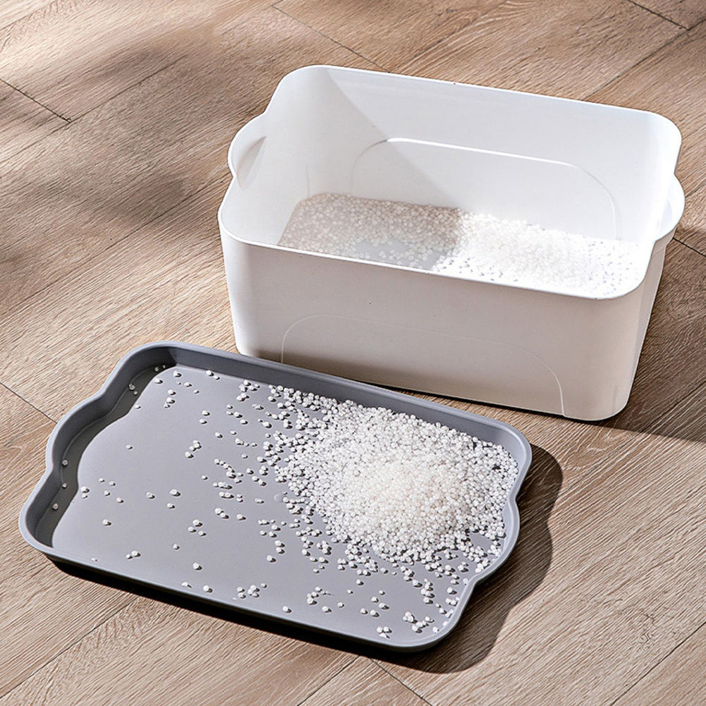 Set of 4 Plastic Storage Boxes with Lids in White