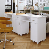 White Manicure Table with Electric Dust Extractor