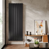 1824W Steel Smoke Grey Vertical Tall Radiator with Double Panel