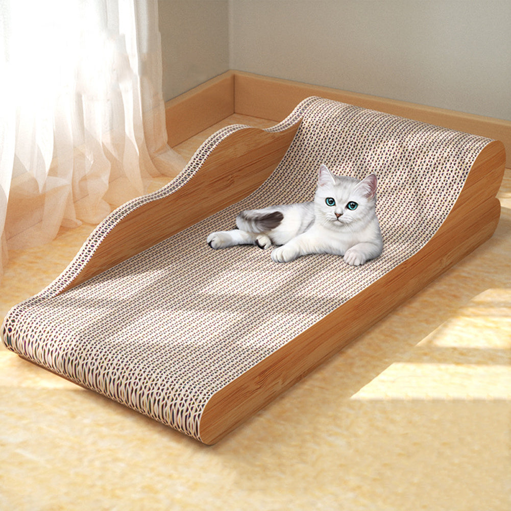 Cat Scratching Board Lounger Portable Cat Scratching,Natural Wood