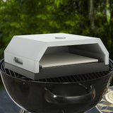 Pizza Oven with Ceramic Stone for Gas Charcoal BBQ Silver