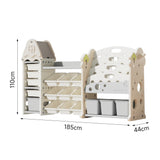 White Kids Plastic Toy Storage Organizer and Bookshelf Combination