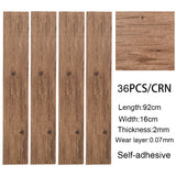 Set of 36 Planks PVC Self-stick Waterproof Floor Flooring Plank, Brown