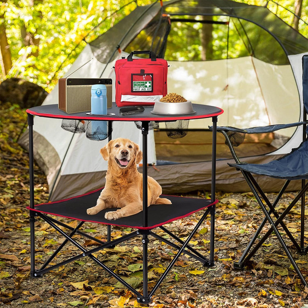 Protable Camp Table with Cupholders