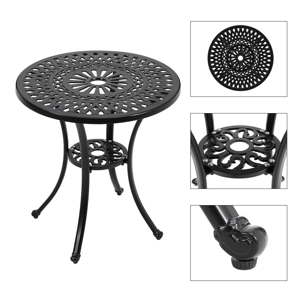 Cast Aluminum Round Patio Dining Table for Outdoor Garden