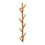 Natural Wood Bamboo Wall Mounted Eight Coat Rack