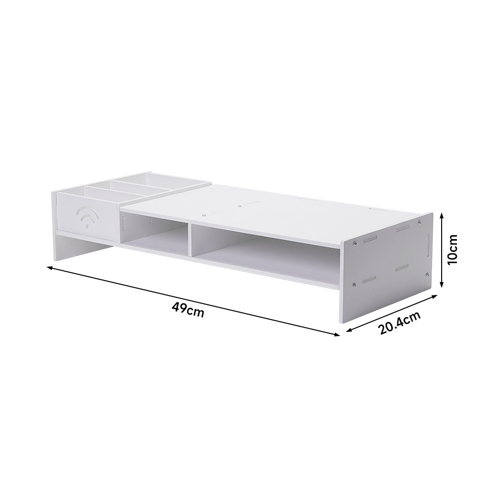 White Desktop Computer Elevated Stand