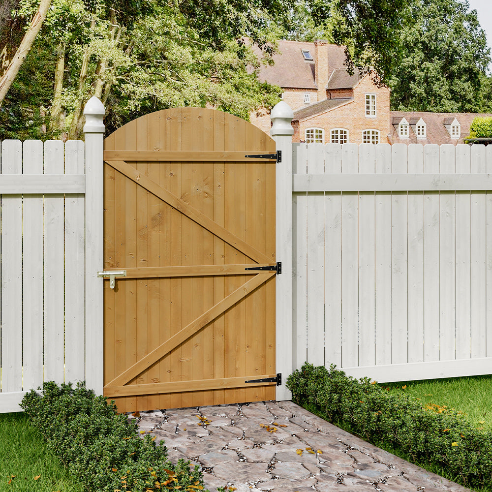 180cm Semi Braced Arch Top Strong Wooden Garden Gate