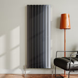 1824W Steel Smoke Grey Vertical Tall Radiator with Double Panel