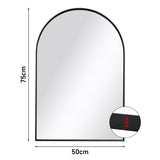 Black Arch Shape Metal Framed Wall Mirror Decorative