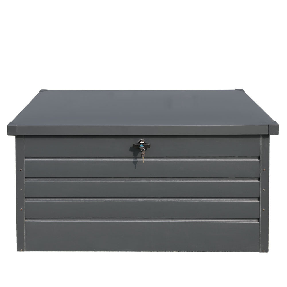 120CM Garden Storage Box Chest Lockable Tool Organizer Dark Grey