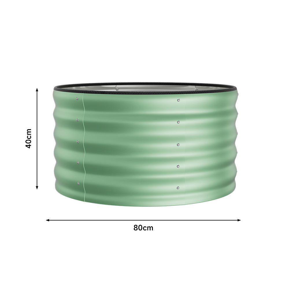 Light Green 80cm Round Galvanized Steel Raised Garden Bed