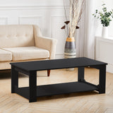 Simple Wooden 2 Tier Coffee Table for Living Room