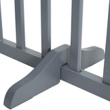 Foldable Wood Pet Free Standing Indoor Gate Grey 4 Panels