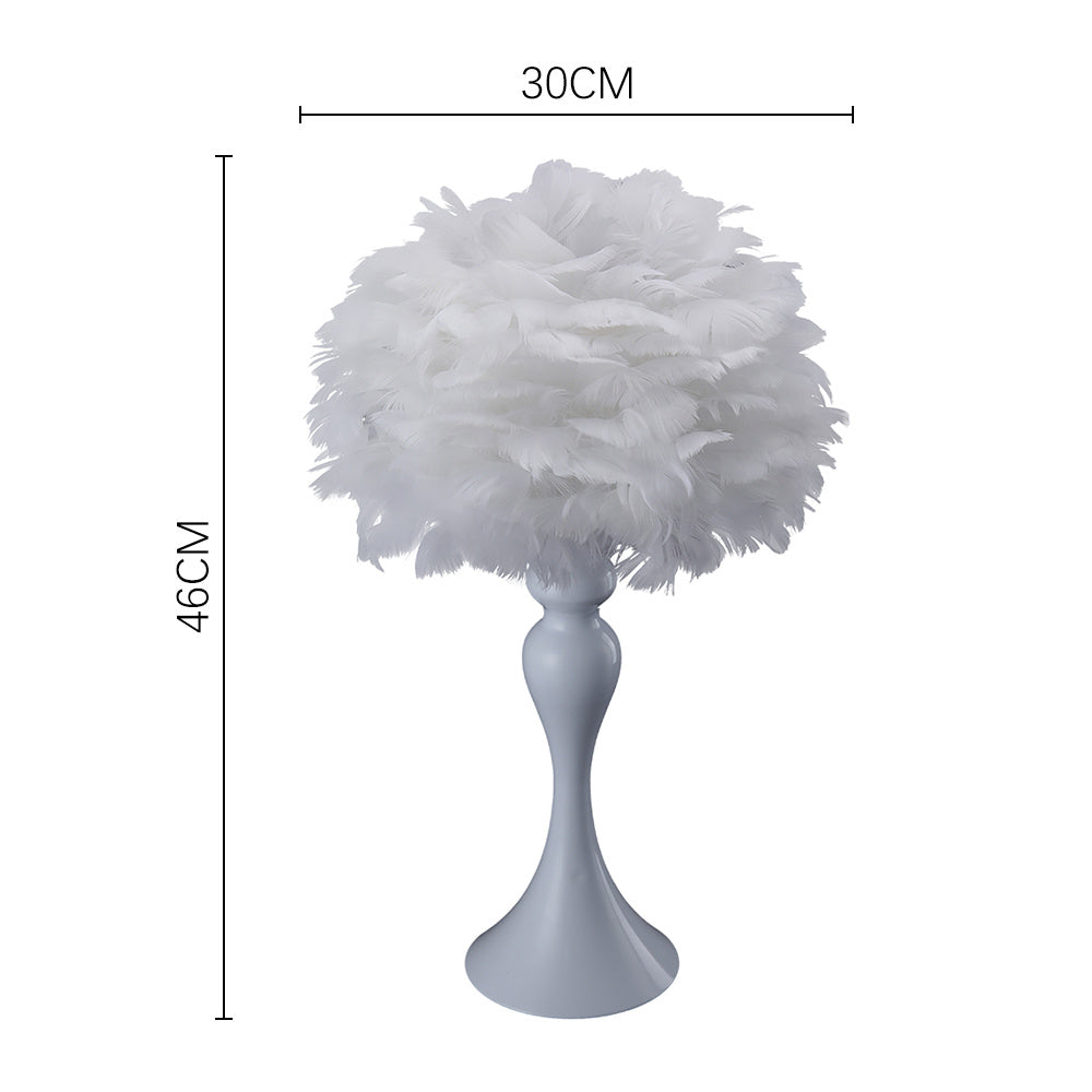 Accent Feather Table Lamp with LED Light Bedside Light Lounge Lighting