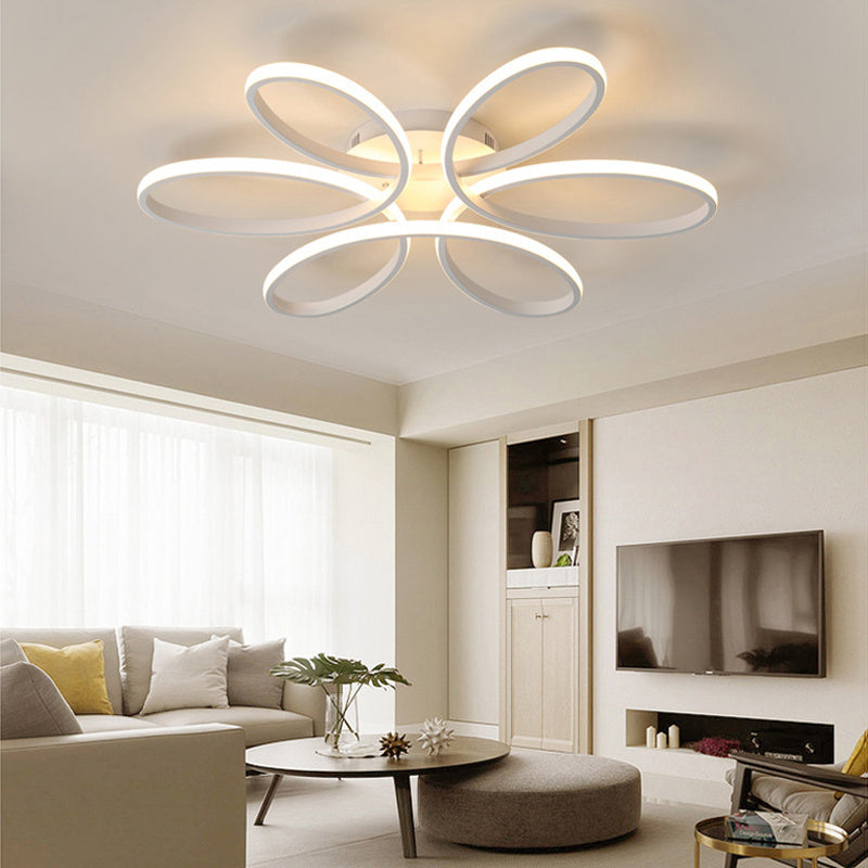 LED Dimmable Ceiling Light Floral Pendant Chandelier With Remote, 58CM