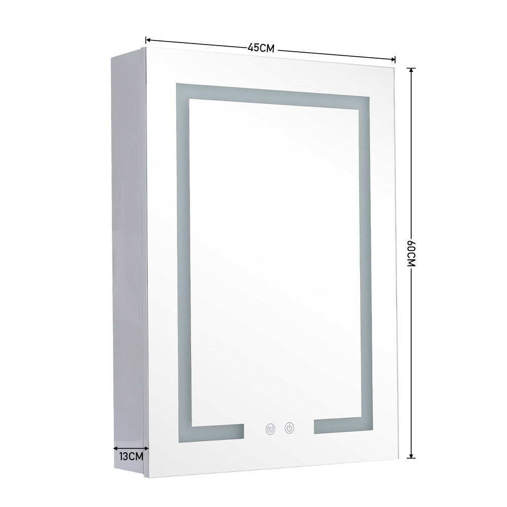 LED Bathroom Mirror Cabinet Single Door 45x13x60cm