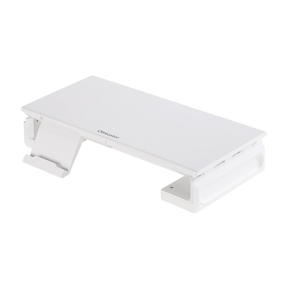 White Adjustable Multi-Functional Computer Monitor Stand