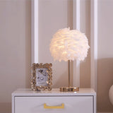 White 38cm Chic Feather Table Lamp