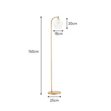 Gold Floor Lamp with Frosted Glass Lampshade