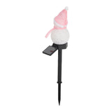 Outdoor Garden Solar Pink Christmas Snowman LED Stake Lights