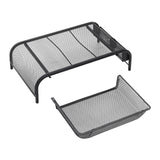 Black Metal Mesh Monitor Stand Riser with Drawer