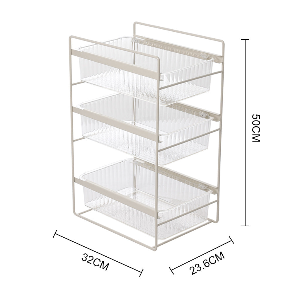 White 3 Tier Sliding Under Sink Cabinet Organizer