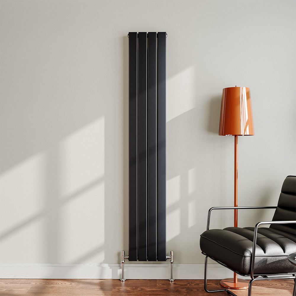 1032W Steel Smoke Grey Vertical Tall Radiator with Double Panel