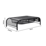 Black Metal Mesh Monitor Stand Riser with Drawer