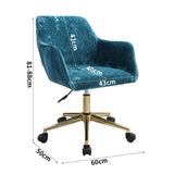 Velvet Upholstered Home Office Swivel Task Chair,Mint Green