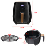 4L Electric Air Fryer With Non-Stick Basket LCD Digital Screen Black