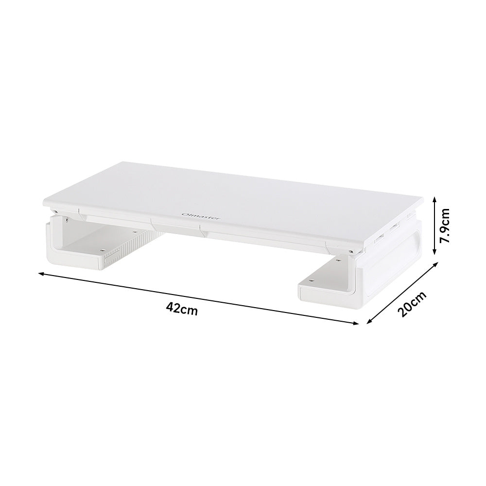 White Adjustable Multi-Functional Computer Monitor Stand