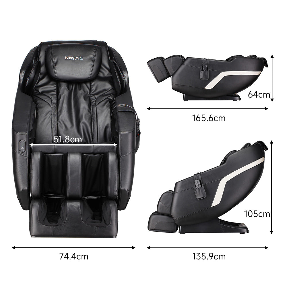 Black Faux Leather Massage Chair with Remote