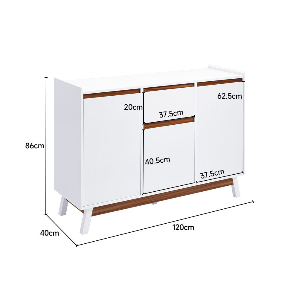 White Storage Living Room Sideboard with Drawers