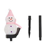 Outdoor Garden Solar Pink Christmas Snowman LED Stake Lights