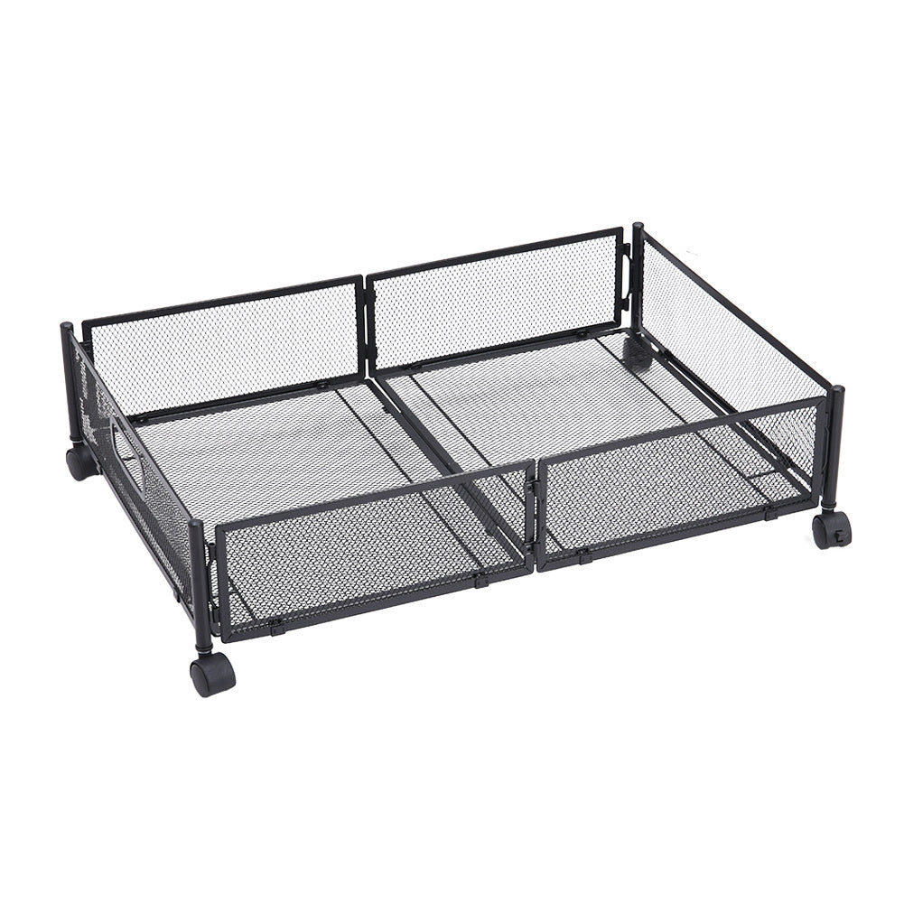 Black Metal Underbed Wheeled Storage Container