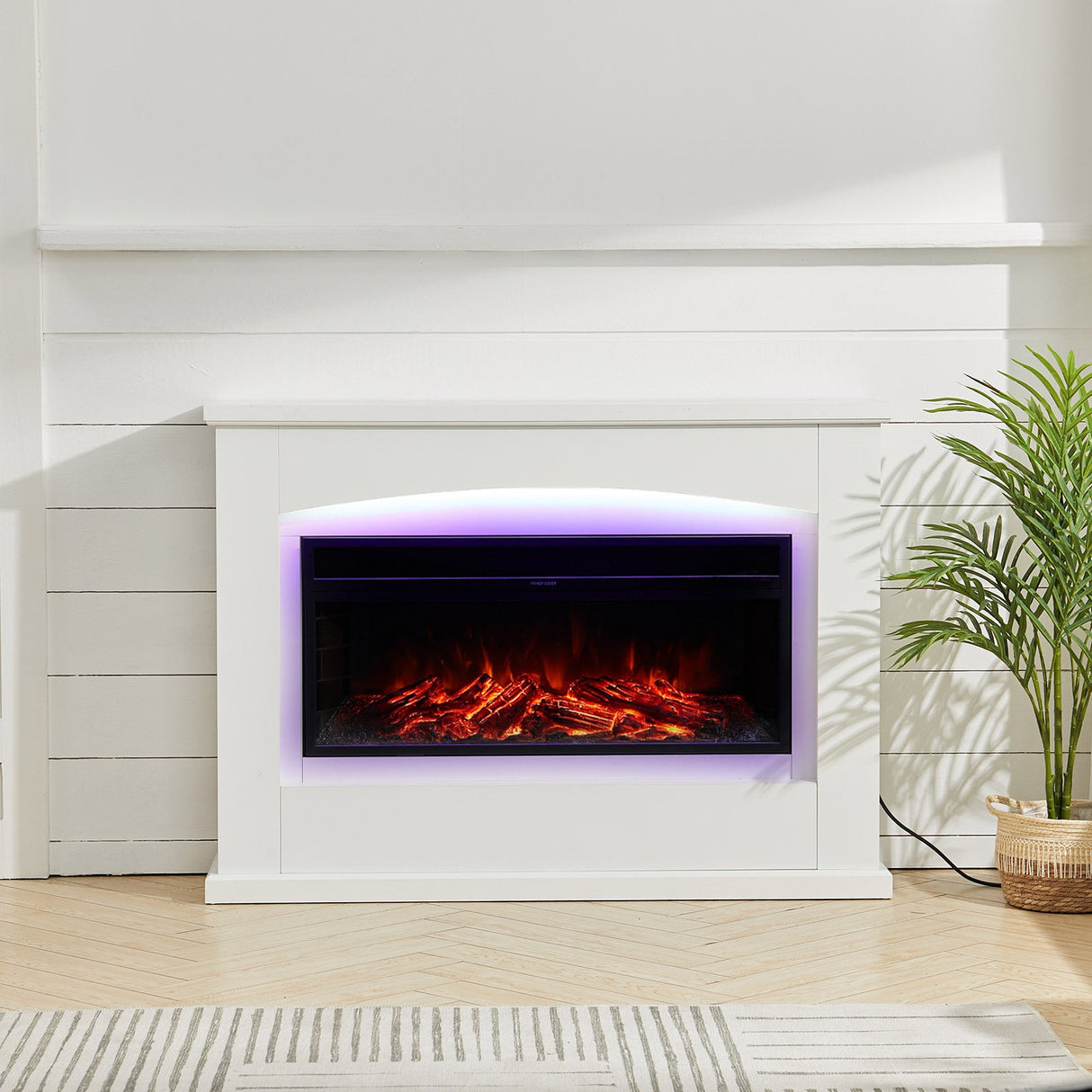 Electric Fireplace Insert Wall Mounted Freestanding Heater with LED Surround