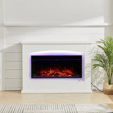 Electric Fireplace Insert Wall Mounted Freestanding Heater with LED Surround