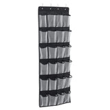 Black 24 Pocket Fabric Door Hanging Storage Bag with Hooks