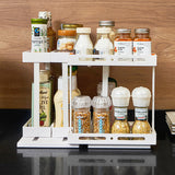 2 Tier Rotating Pull out Storage Shelf for Kitchen