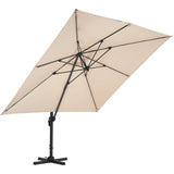 3M Large Garden Roma Tilting Aluminium Cantilever Parasol With Petal Base, Taupe