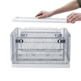 White Transparent Folding Plastic Storage Box with Wheels