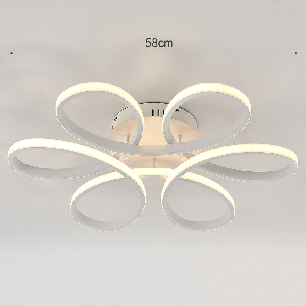 LED Dimmable Ceiling Light Floral Pendant Chandelier With Remote, 58CM