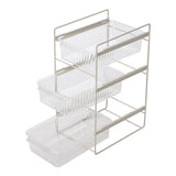 White 3 Tier Sliding Under Sink Cabinet Organizer