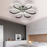 Modern Petal LED Chandelier Ceiling Light, Black 58CM Dimmable