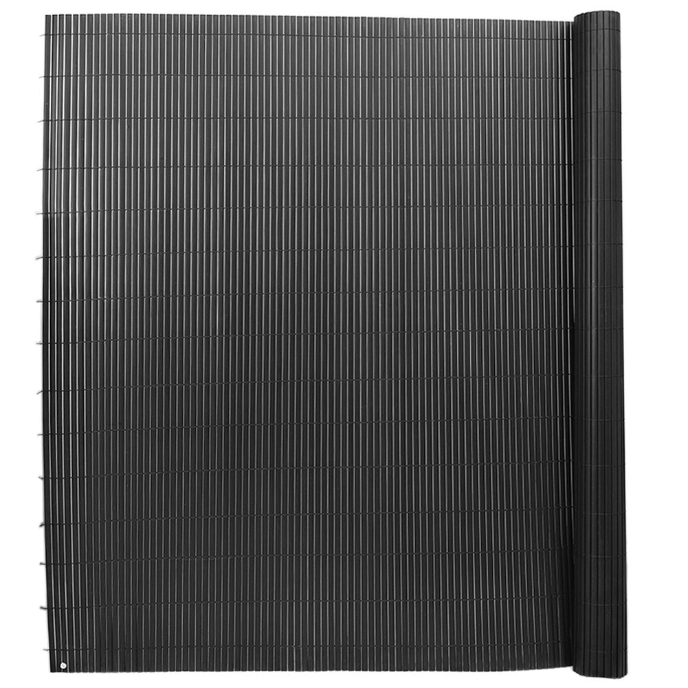 Dark Grey PVC Fence Screen Bamboo Mat Border Panel Garden Wall Privacy Protect 1.5x5M